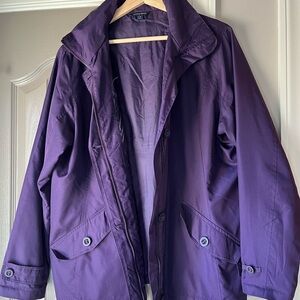 Lands' End Purple Utility Jacket with Water-Resistant Fabric